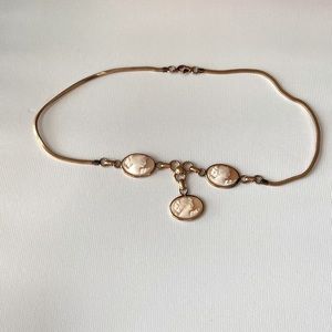 Vintage AMCO Cameo Gold Necklace
